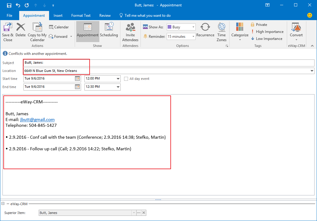 How to Assign Calendar Events to Contacts eWayCRM Outlook CRM Software