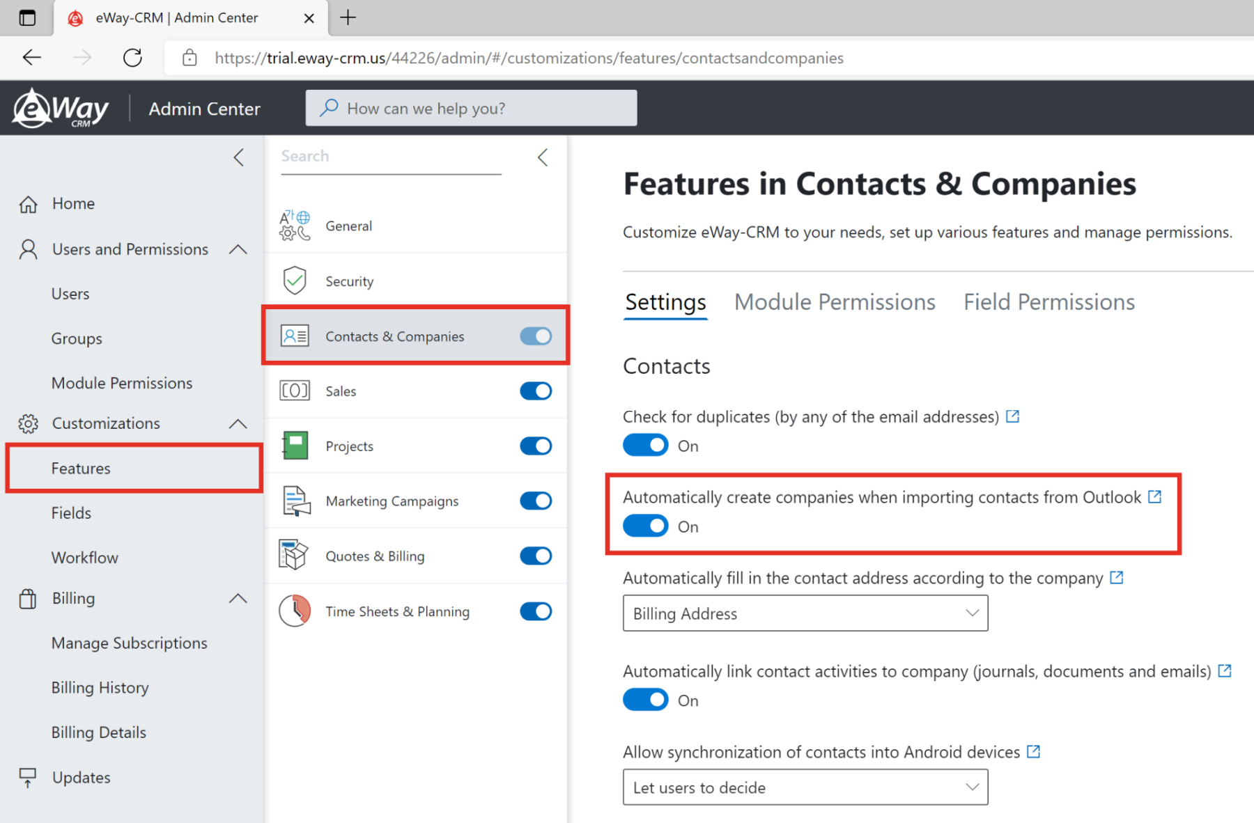 BCM migration from Outlook to eWay-CRM