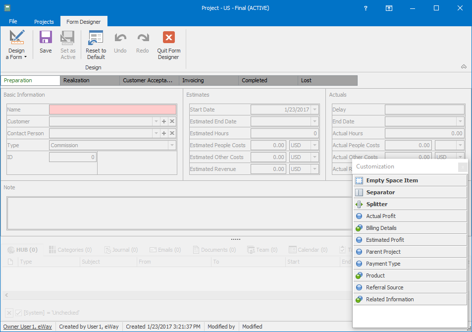 CRM Form Designer