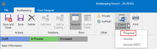 Export to MS Word