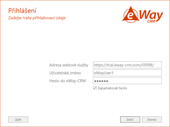 Prihlásenie k eWay-CRM účtu