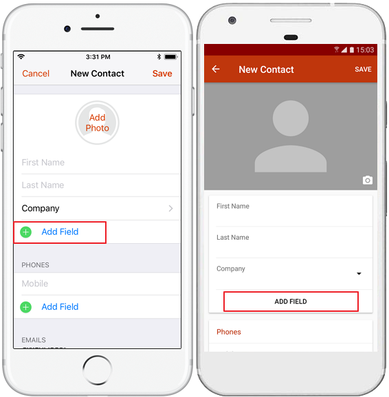 how to add contacts on outlook mobile app