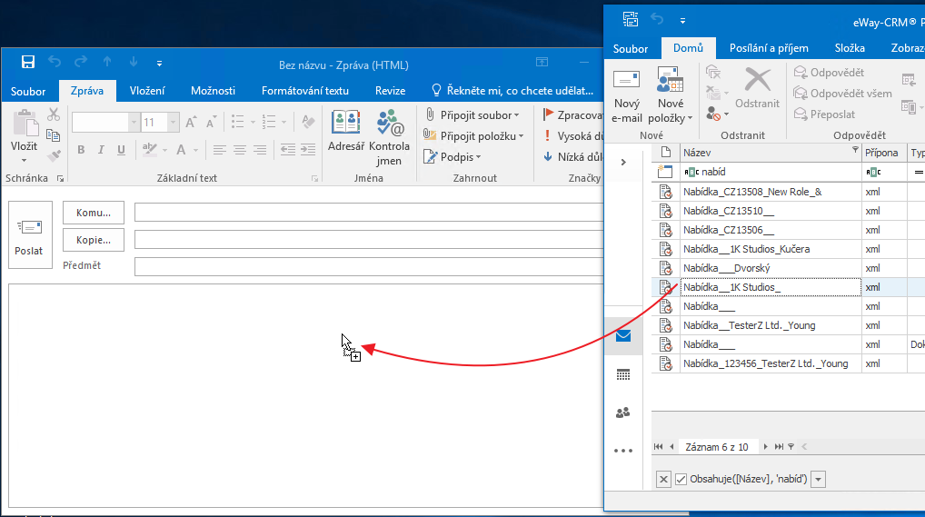 Dokument do e-mailu v eWay-CRM CZ