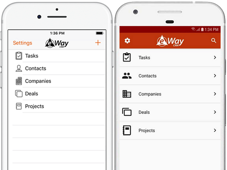 eWay-CRM Mobile Main Menu
