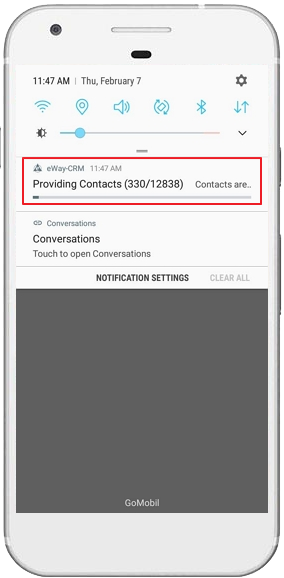 Contacts Sharing Notification