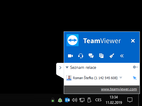 Sdílení obrazovky přes TeamViewer