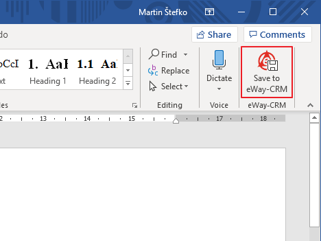 Save to eWay-CRM From Word