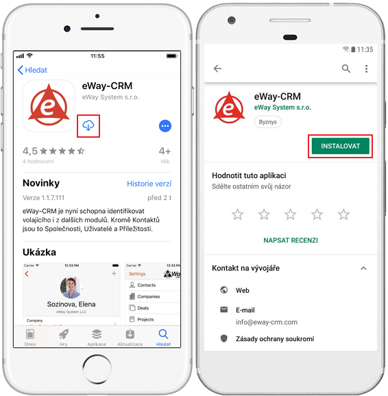 Inštalovať eWay-CRM Mobile