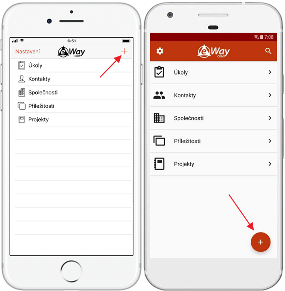 Nová položka v eWay-CRM Mobile