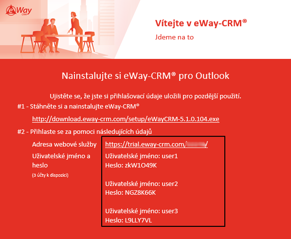 Prihlasovacie údaje do eWay-CRM