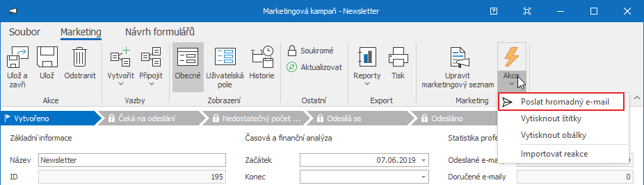 Poslat hromadný e-mail