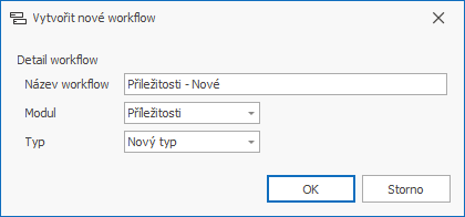 Vybrat typ pro workflow