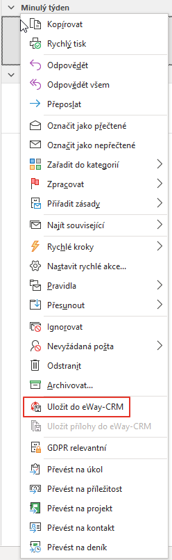 Uložit do eWay-CRM