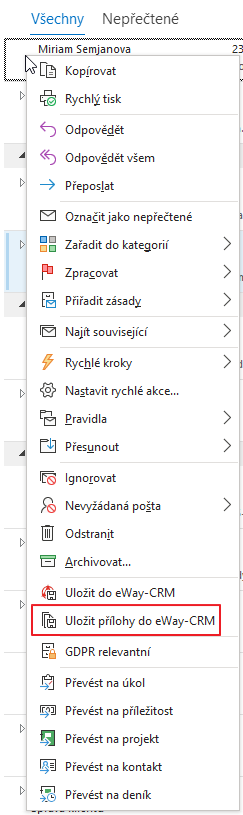 Uložit přílohu do eWay-CRM