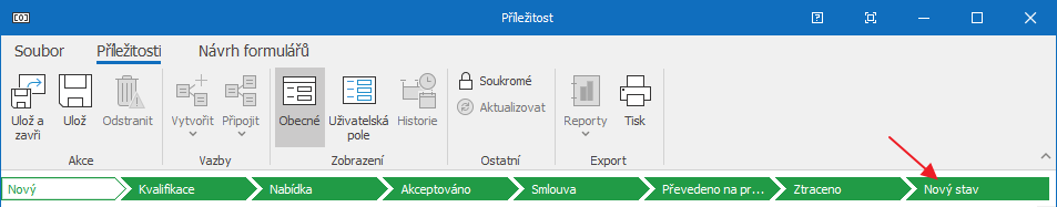 Workflow s novým stavem
