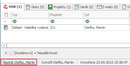 Vlastník položky