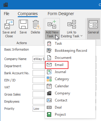 Add Email on Company