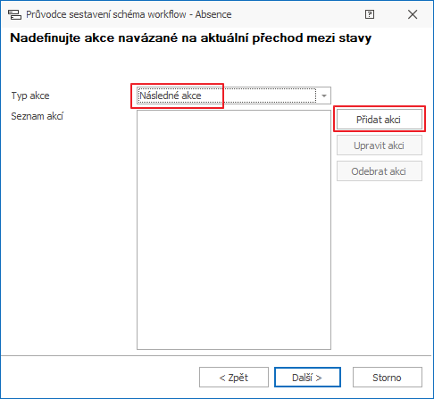 Přidat následnou akci