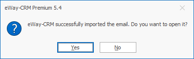Email Import Confirmation Dialog