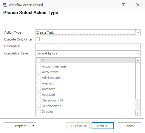 Create Task Action