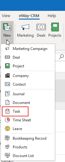 New Task in Outlook