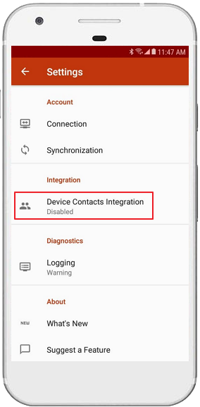 Device Contacts Integration