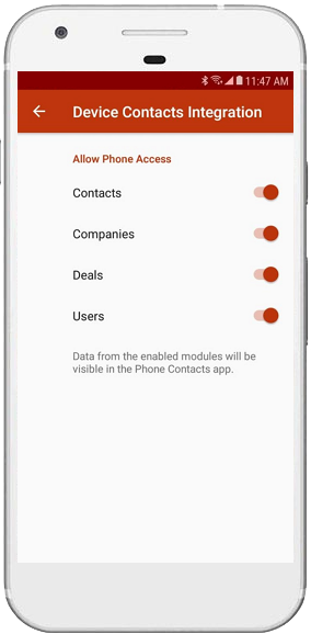 Set Device Contacts Integration