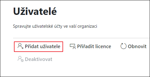 Vytvořit nového uživatele