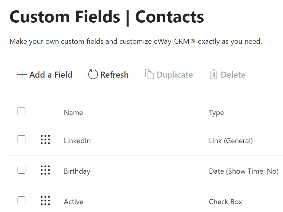Custom Fields