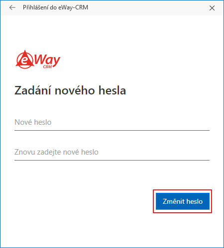 Zadání nového hesla