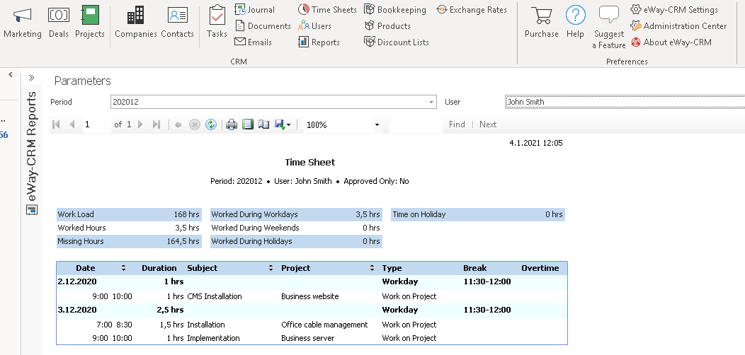 time sheets reports