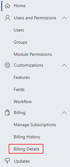 Purchase in Administration Settings