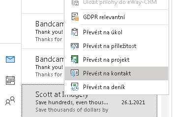 eWay-CRM převést na kontakt