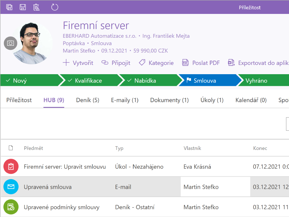 Obchod v CRM pro Outlook