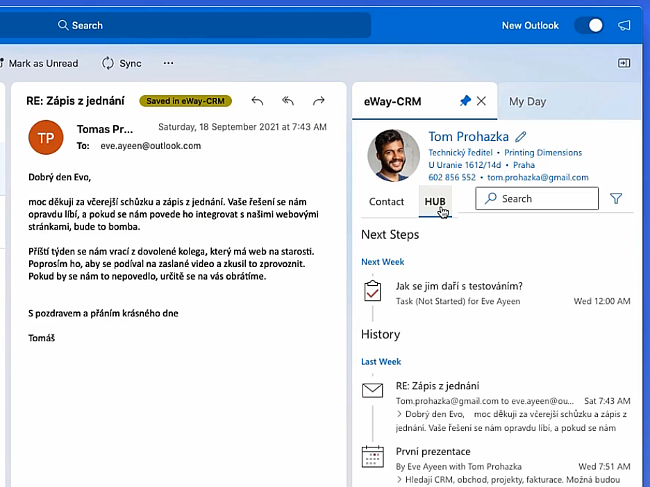 CRM do každého Outlooku