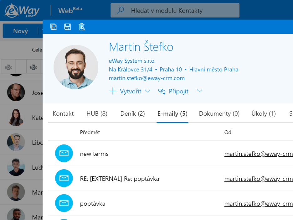 eWay-CRM Web vypadá jakou Outlook 365