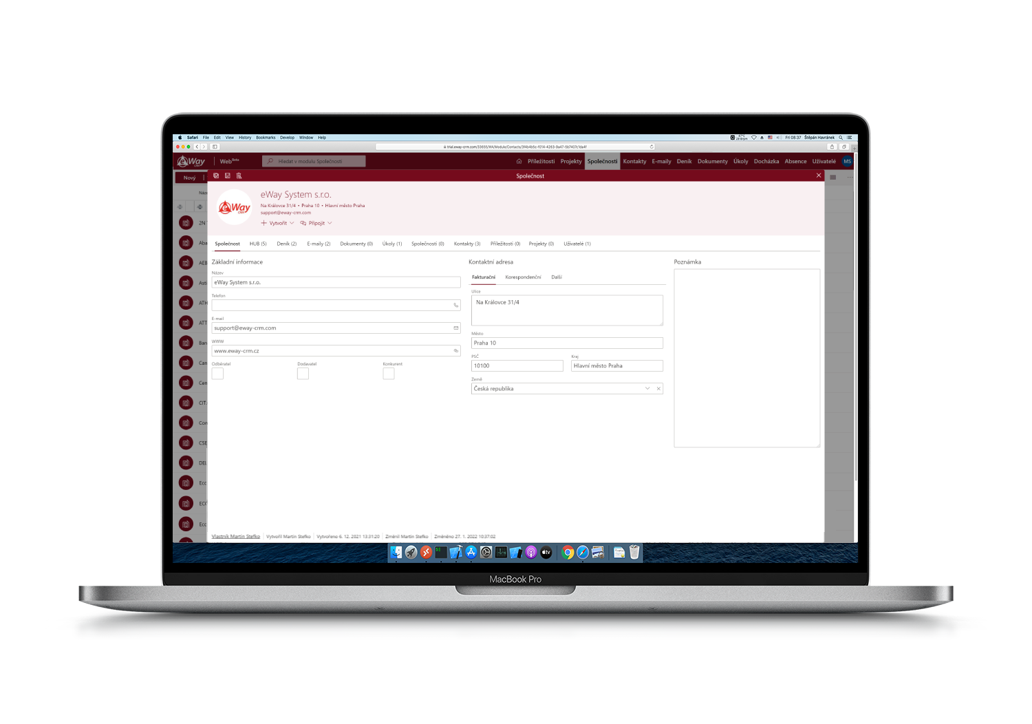 eWay-CRM Web na Macu