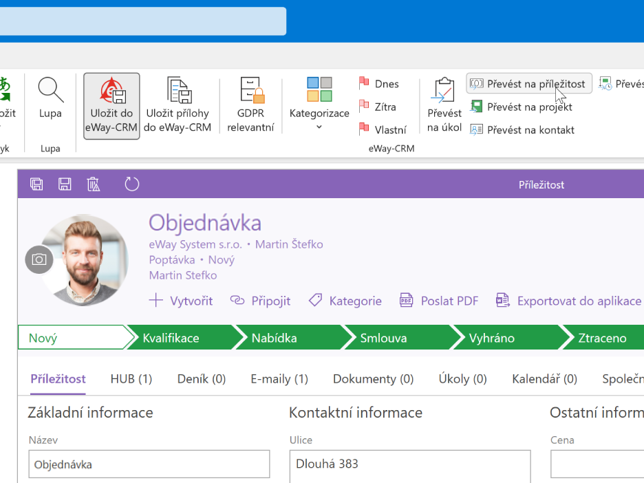 Převést e-mail na příležitost
