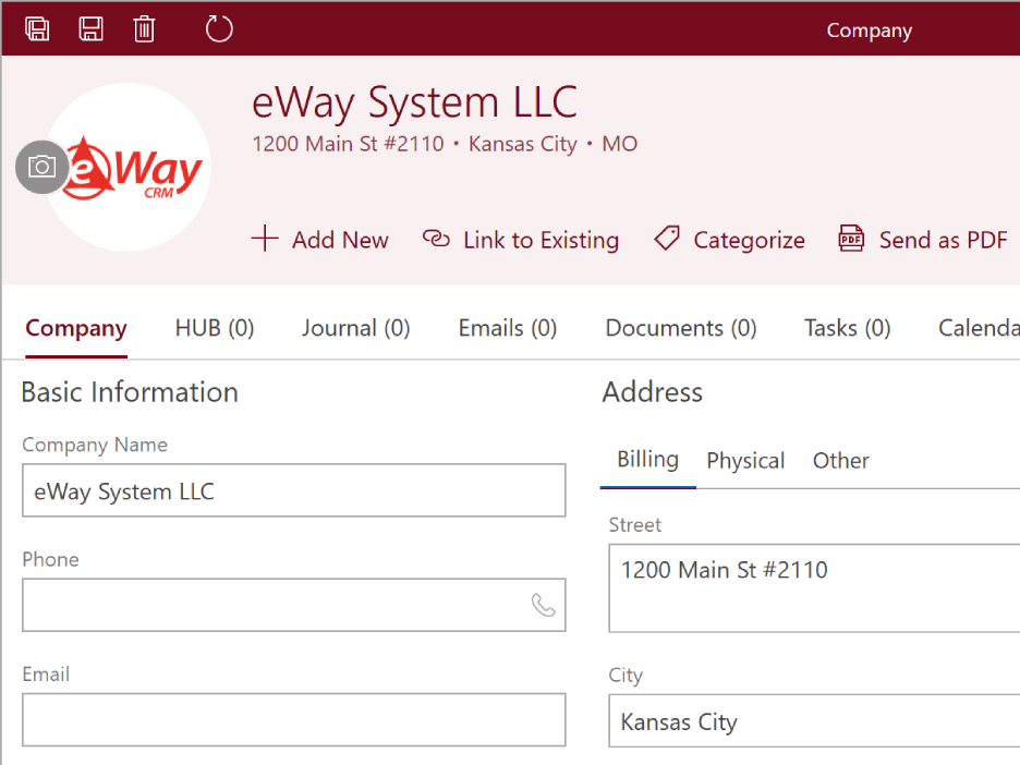 Companies in eWay-CRM