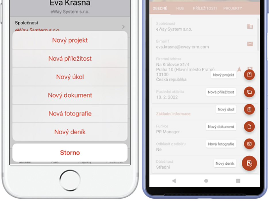 Přikládání fotografií v eWay-CRM Mobile