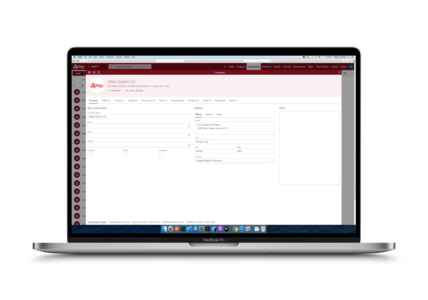 eWay-CRM Web Company on Mac