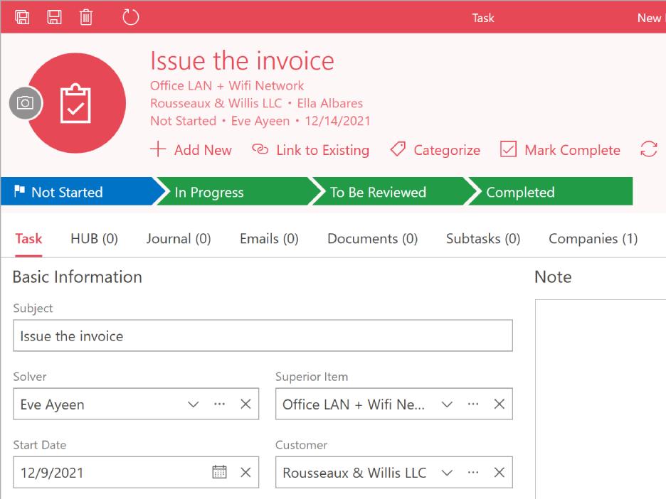 Tasks in eWay-CRM