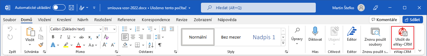 Uložit do eWay-CRM