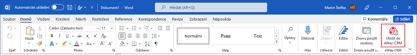 Uložit do eWay-CRM