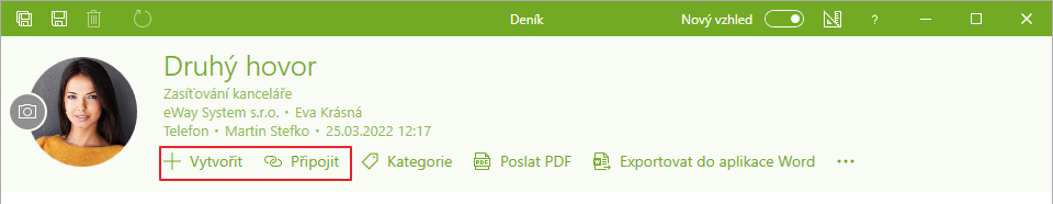 Vytvořit a připojit položku