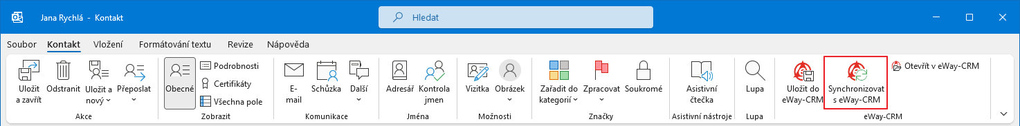 Synchronizovat s eWay-CRM