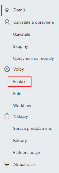 Sekce Funkce