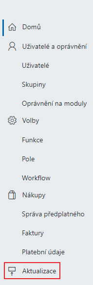 Sekce Aktualizace