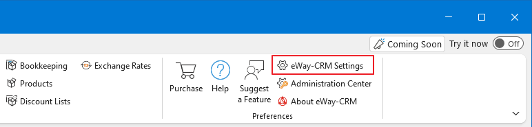 eWay-CRM Settings