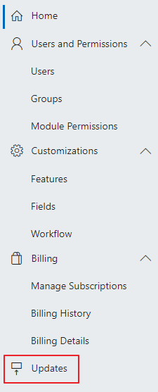 Updates in Administration Center